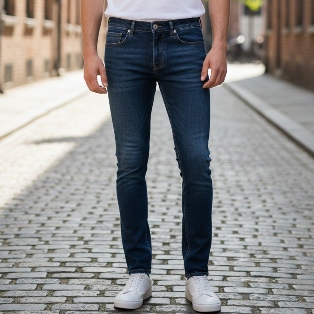 Calvin Klein Jeans Mens 28x32 Skinny Fit Dark Wash Indigo Stretch Denim Pants